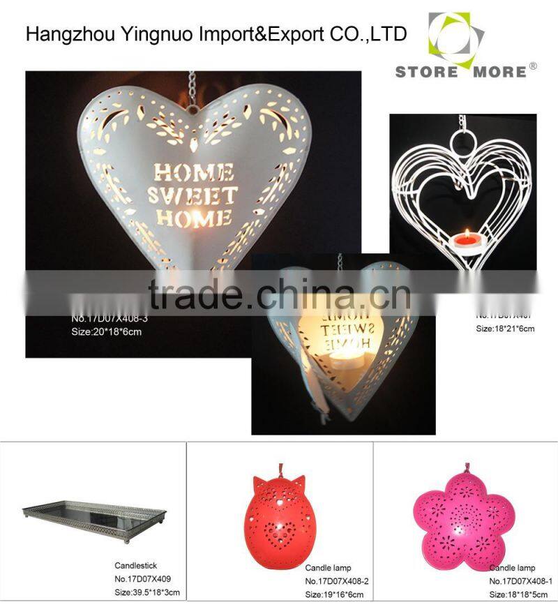 Metal Candle Holder with Mirror