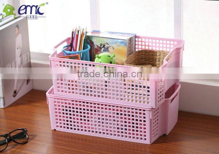 emc creative plastic storage basket, stackable storage basket