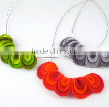 high quality fashion new design DIY polyester felt accessories for women necklace jewelry set OEM ODM