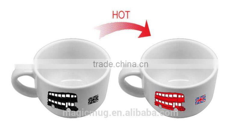 ceramic color changing bowl with handle