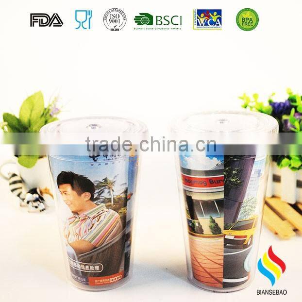 customized logo AS plastic tumbler with straw for promotional
