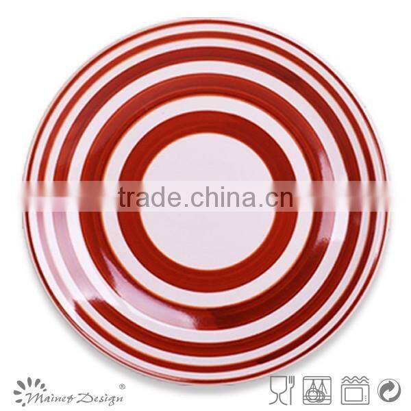 cheap colorful stripe ceramic handpaited dinner plate and dish