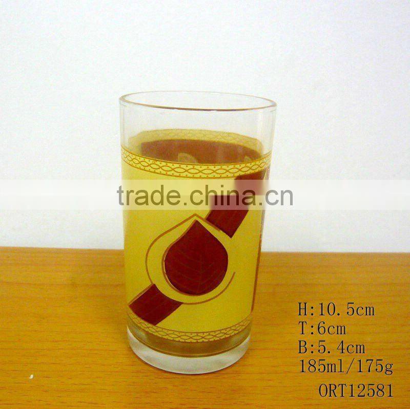 9oz long drink glass cup with silk screen printing