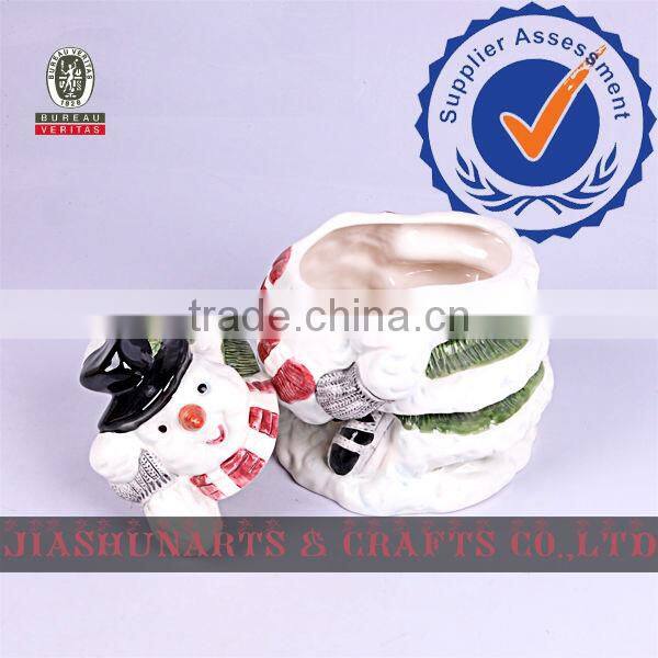 Snowman Ceramic Decorative Storage Box With Lids