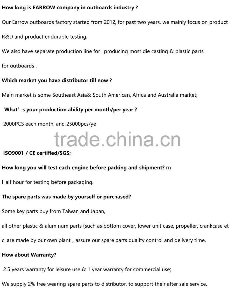 small outboard motor 2hp motor China outboard engine for fishing yacht