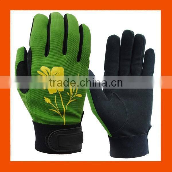 Cheap Custom Fashion Neoprene Spandex Garden Safety Work Mechanical Palm Grip Leather Women Garden Gloves