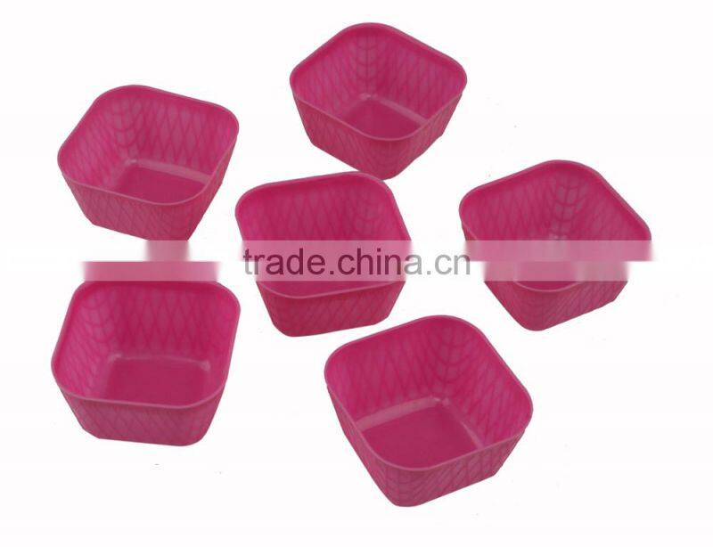 Square Shape Promotion Pantone color Plastic Ice Cream Bowl For Kids