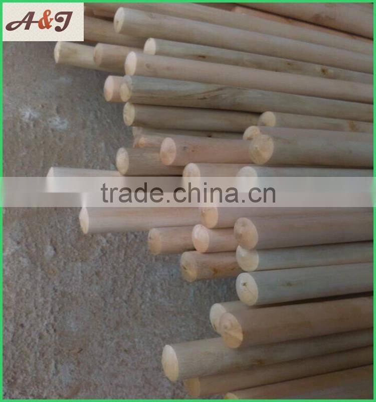 2 times polished household wooden brush handle with straight cut end