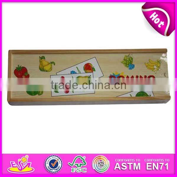 2015 New wooden custom dominoes for kids,wooden toy Popular domino for children,cute wooden domino set for baby WJ278285