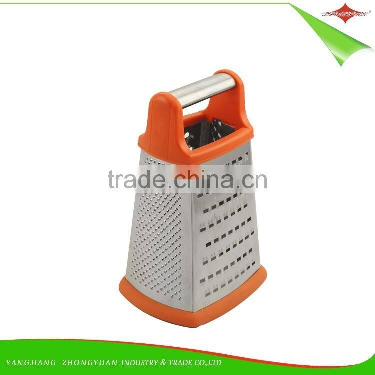 ZY-N5017 stainless steel kitchen utensil 4 side manual cheese vegetable Multiple grater with handle