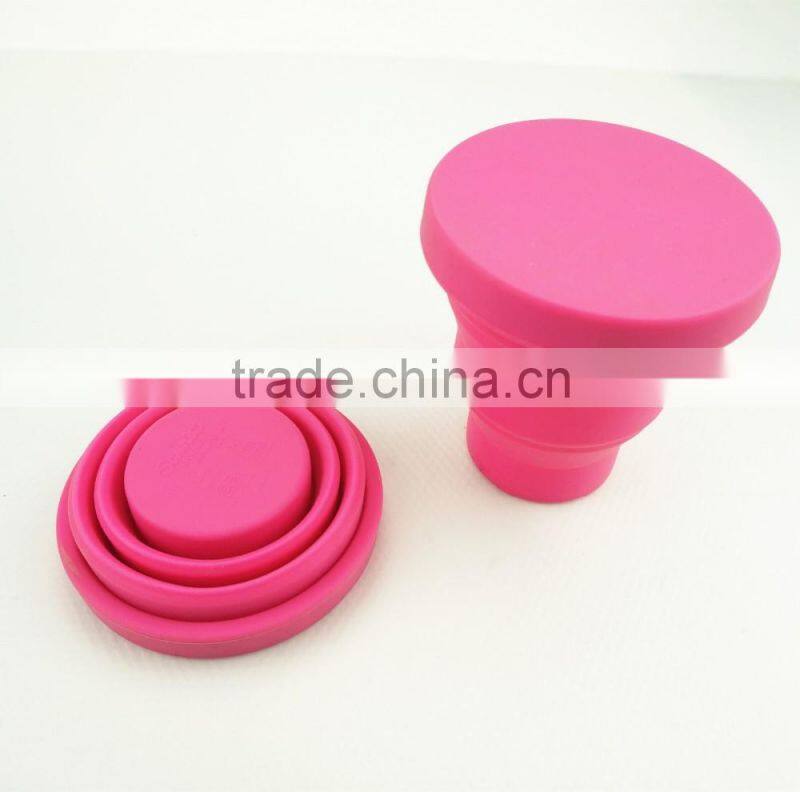 16112 Folding Silicone Cup With Lid, Colorful folding silicone cup with lid,OEM Logo folding silicone cup with lid
