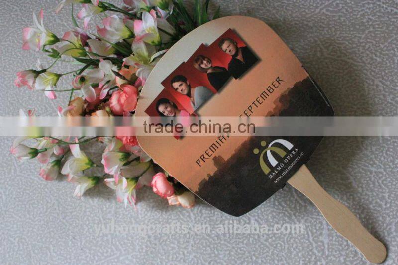 Japanese advertising wood handle hand fan
