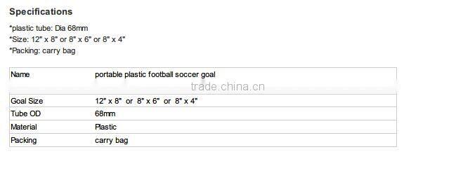 big size with high quality professional plastic soccer goal with carry bag packaging