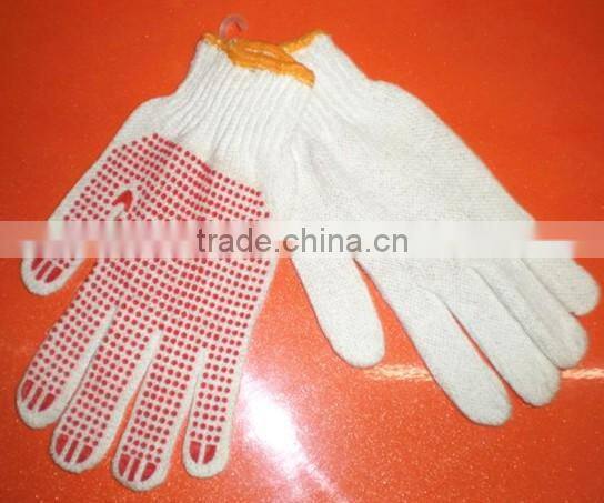 Cotton dot glove with customer logo cotton glove