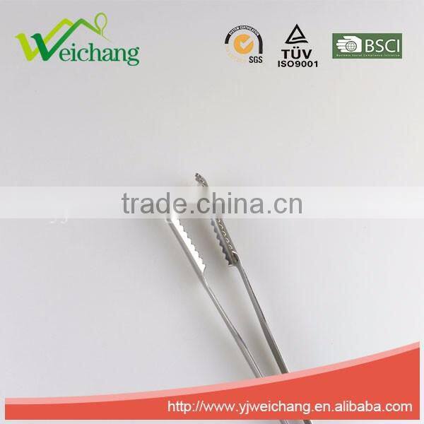 WCL593 Stainless Steel 6 inchs dentate locking Food Tong silver