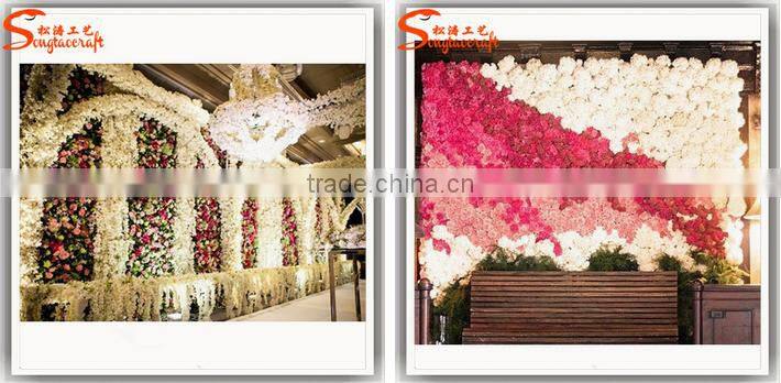 Factory hot sale customized artificial glass flower wall art for wedding decor