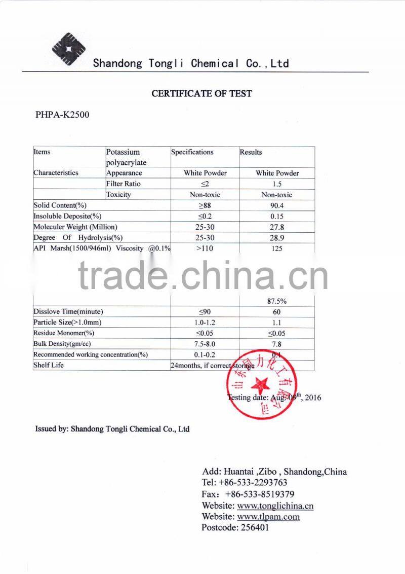 Bore piling polymer for Bored and Cast-In-Place Piles