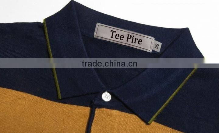 men long sleeve stripe performance polo shirt