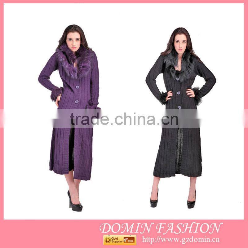 Elegant Sweater Dress For Lady Long sweater dress with Lotuns hem and waist band