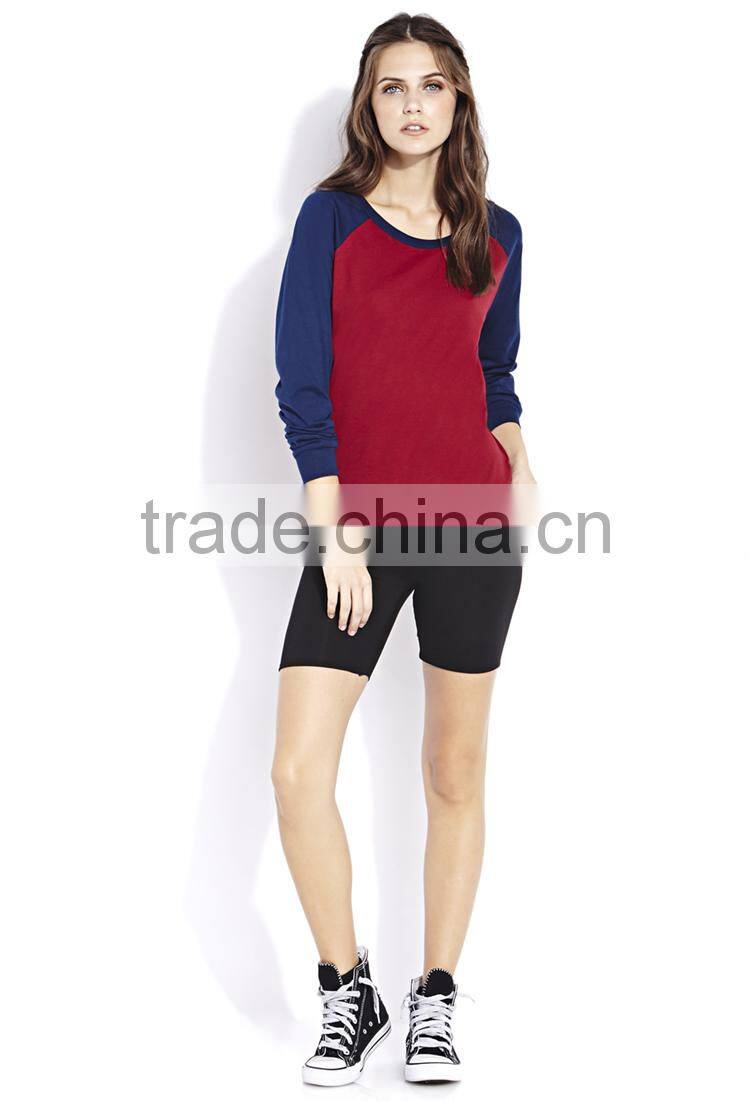 Guangzhou manufacturer OEM raglan sleeve plain sweatshirts women clothing