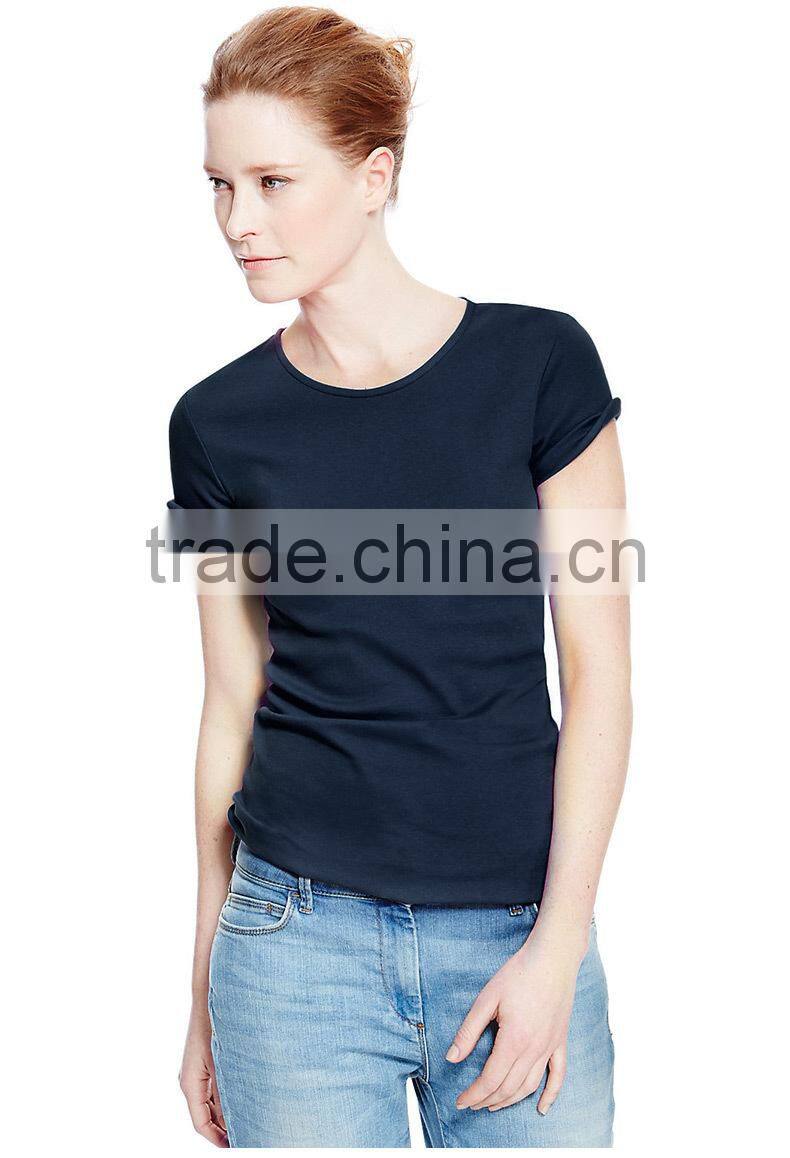 Cheaper basics blank cotton women red t-shirt