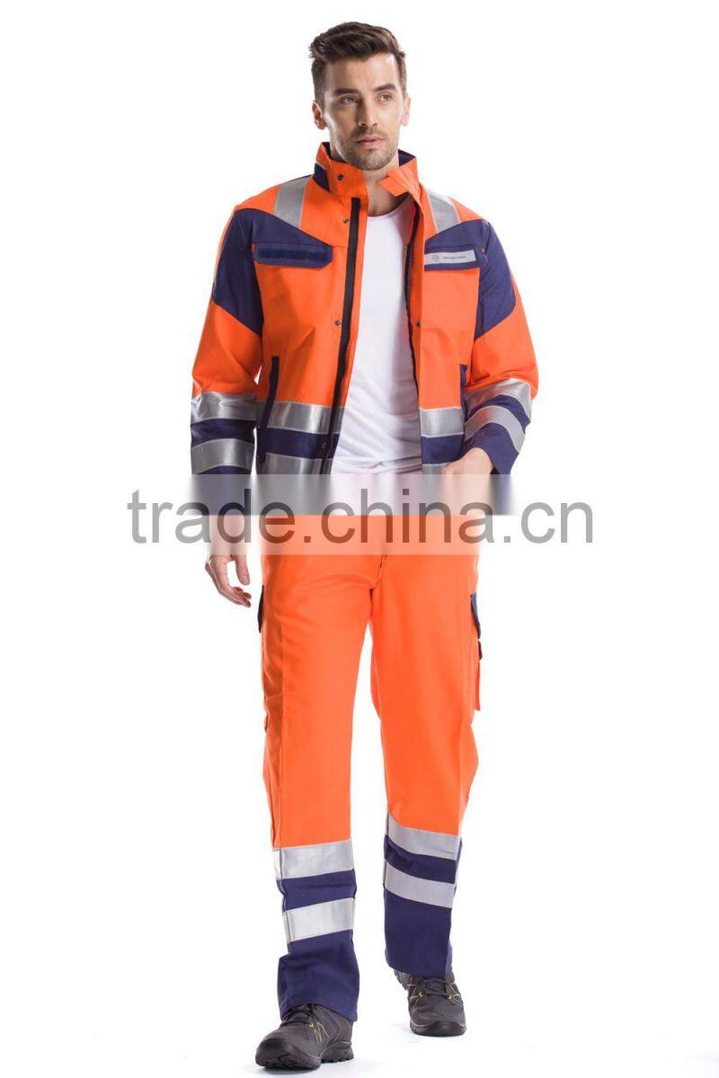 2016 customers design 3M Flame retardant high quality mebs reflective jacket