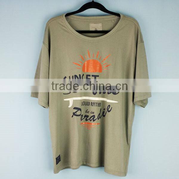 Stock Mens Plus Size Screen And Rubber Printing Tee Shirts Cancelled Shipment