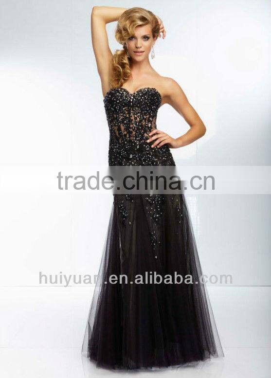 A-line Sweetheart Strapless Lace Appliques dresses for women