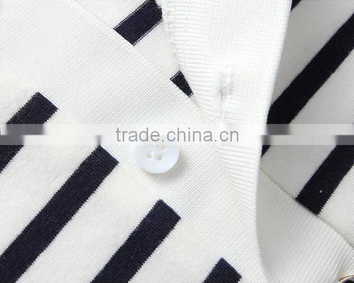 promotional high quality 2016 fashional 100% cotton striped polo shirt for men
