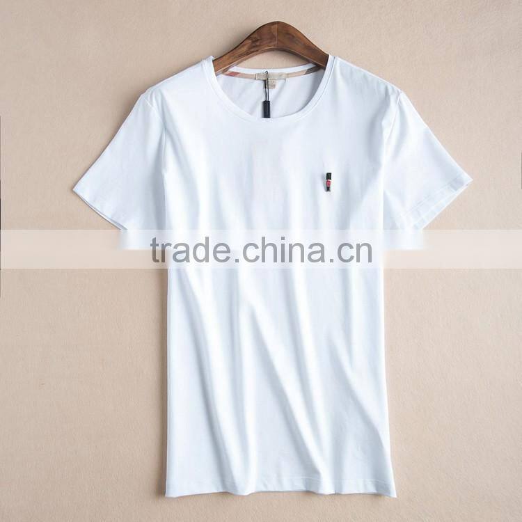 2017 Organic 100%cotton Mens Round Neck T-shirt