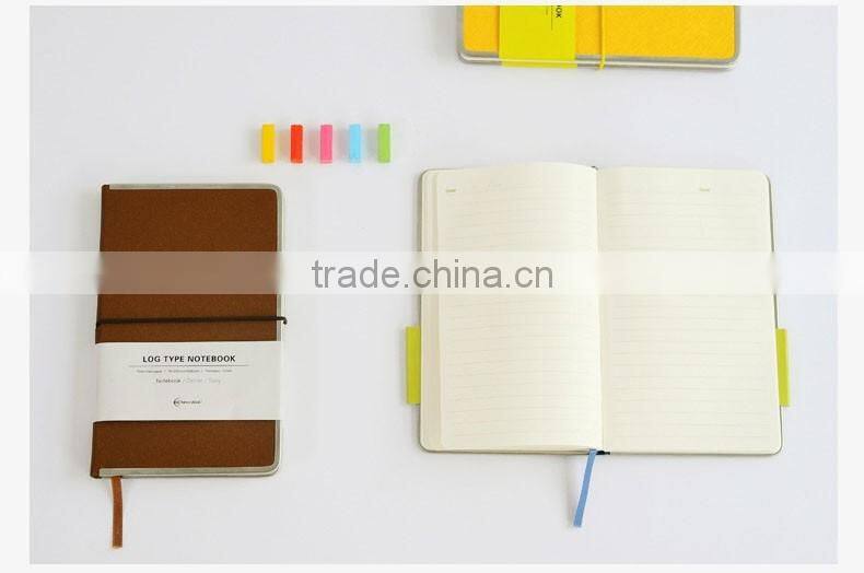 A5 Faux leather cover notebook customizable hardcover office notebook metal lipping notebook with band