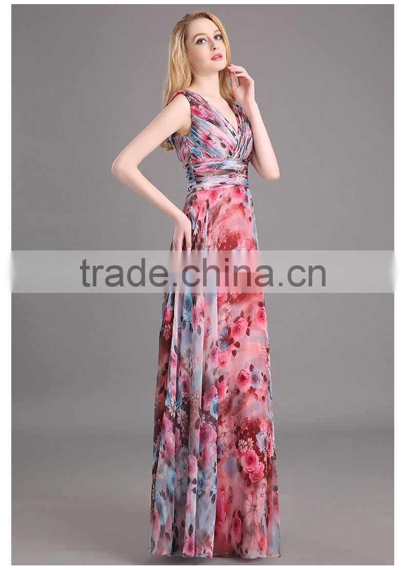 Wholesale Top Quality Crystal Beaded Chest Cap Sleeves Evening Dress