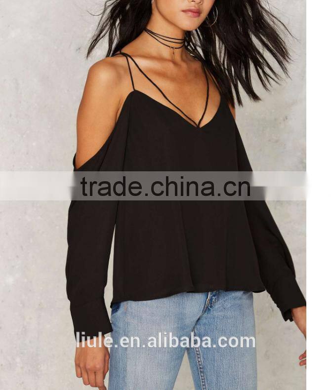 High Quality Stylish Summer Cold Shoulder Tops For Women 2016