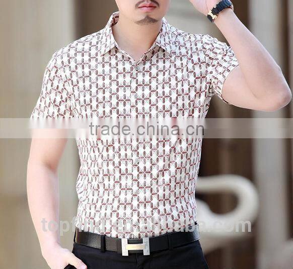 Hawaii style fashion mercerized cotton printing shirts for man