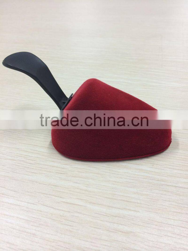 plastic handle red PU material shoe tree
