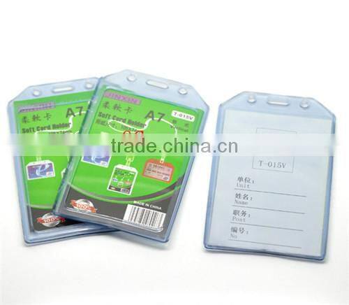 Blue Vertical Plastic ID Card Badge Holder 12.5x8cm