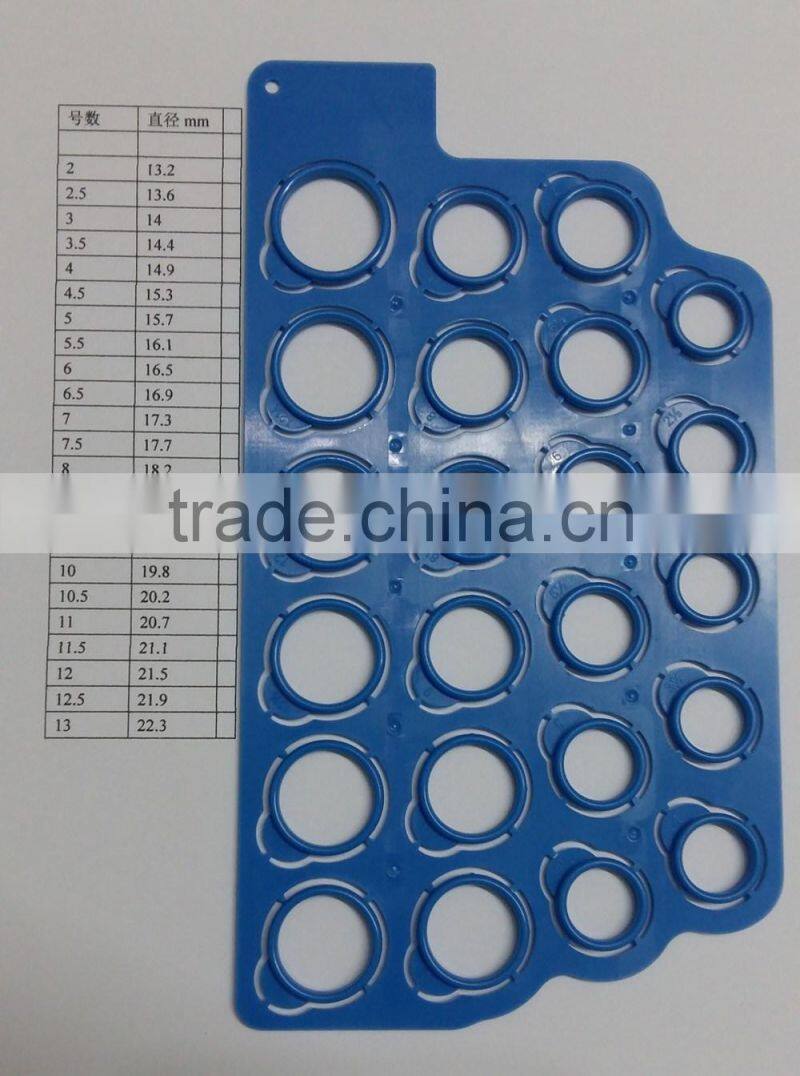 Wholesale US 2~13# Standard Plastic Ring Finger Sizer/ Ring Gauge Sheets Ring Measuring Plate Gauging Board