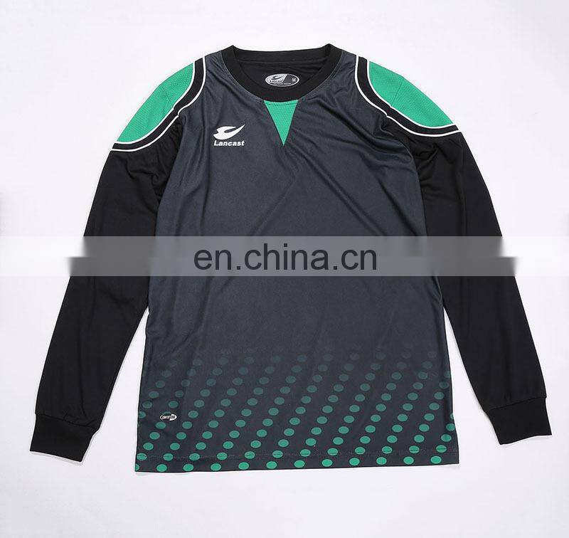 Long Sleeves Custom Black Soccer Referee Jersey