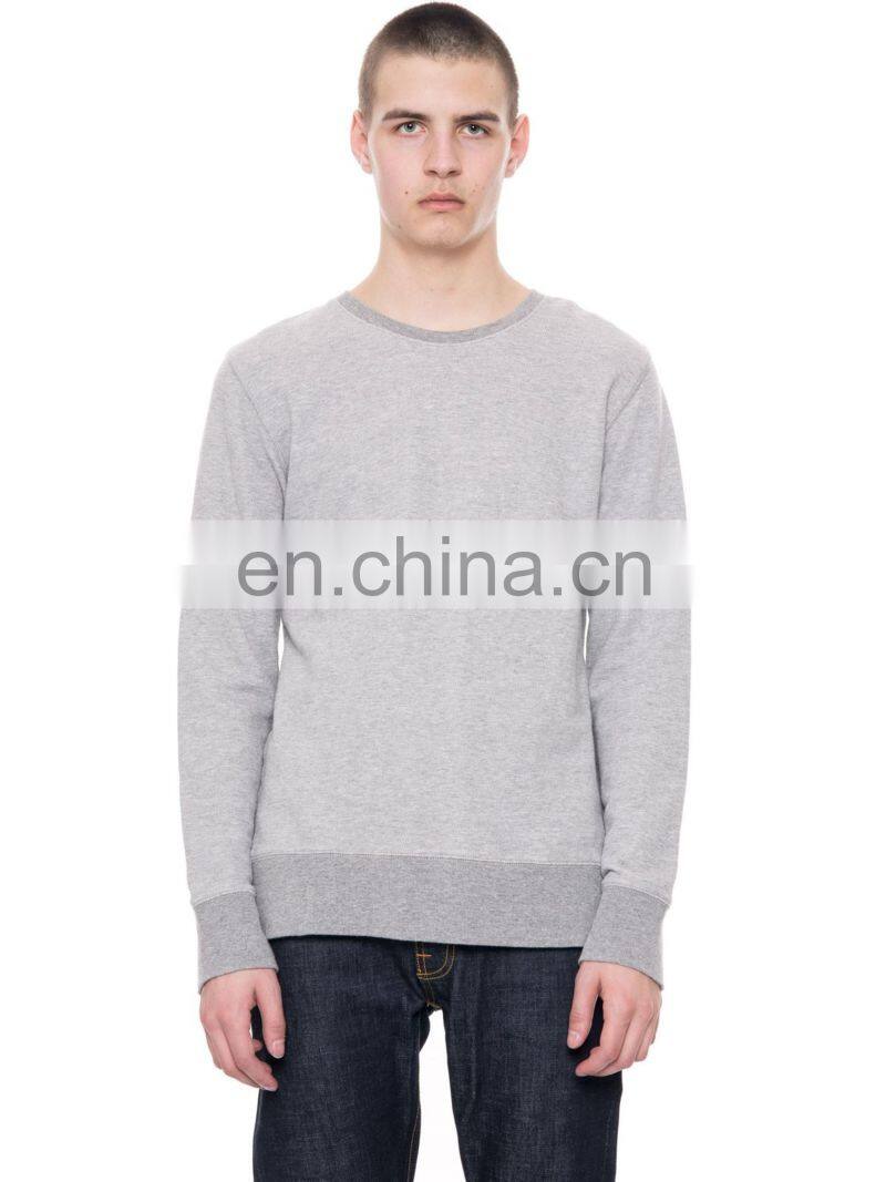 Hot Sale Casual Design Men Plain Sweatshirt Heather Grey Fleece Pullover Sweatshirt