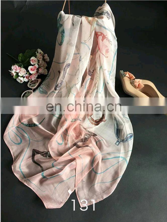 high quality feel soft pure silk scarf chinese scarf