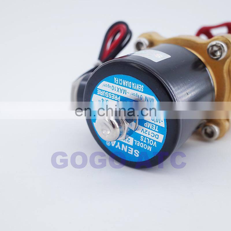 2 way Air gas water copper solenoid valve with Manual emergency switch G1/2 3/4" inch Normally close full brass coil valve wire