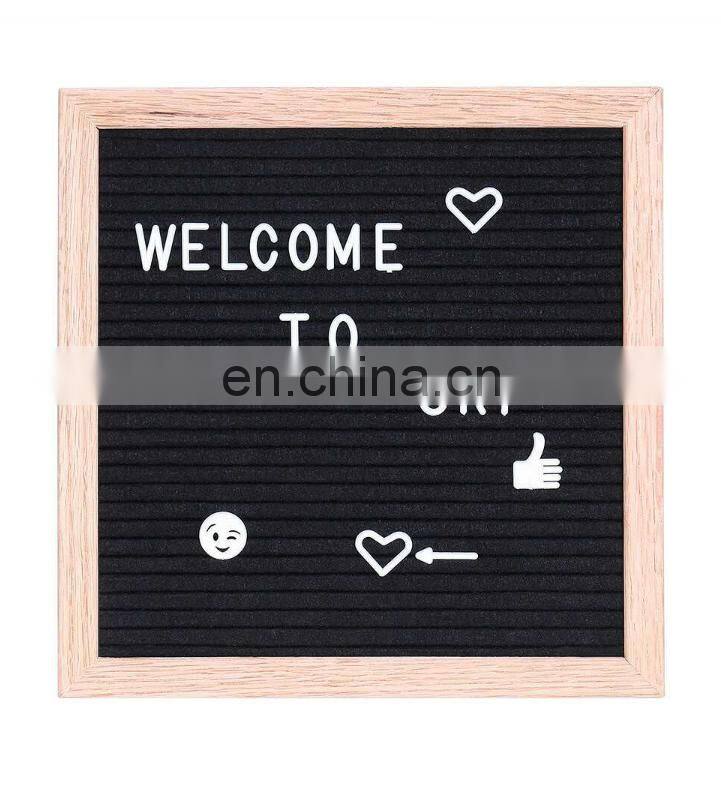 DIY Factory Wooden display changeable hexagonal custom size oak gray felt letter boards
