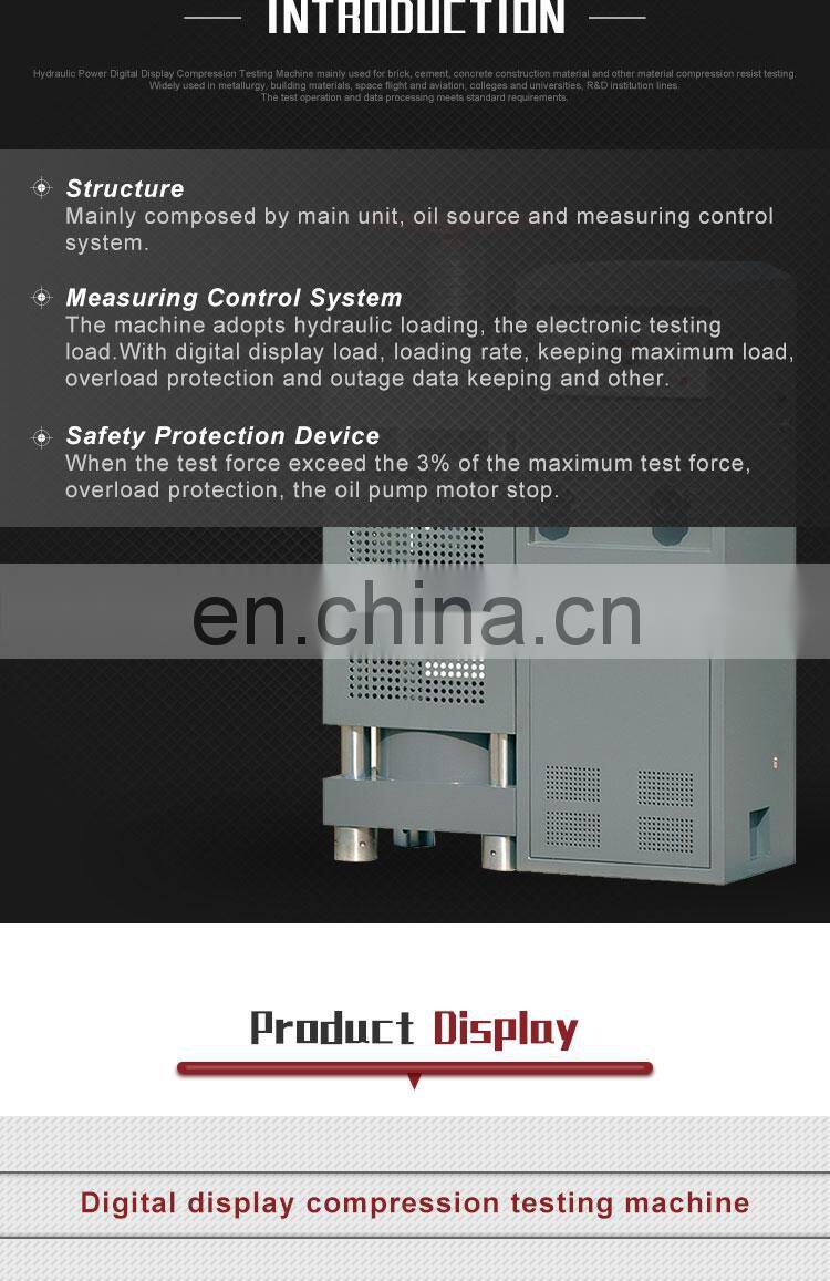New design micro servo concrete machine microcomputer compression testing equipment with CE certificate