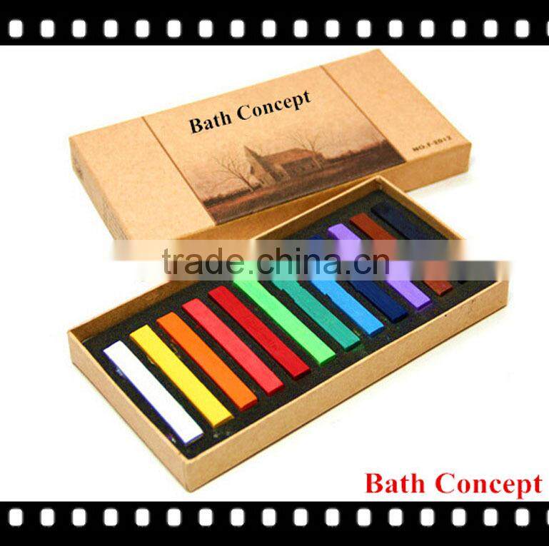 Popular bright colored chalk for hair