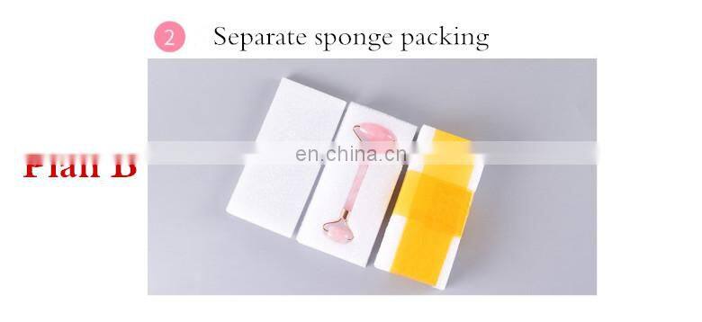 High Quality Facial Anti Aging Natural Rose Quartz Jade Stone Face Massage Roller Set