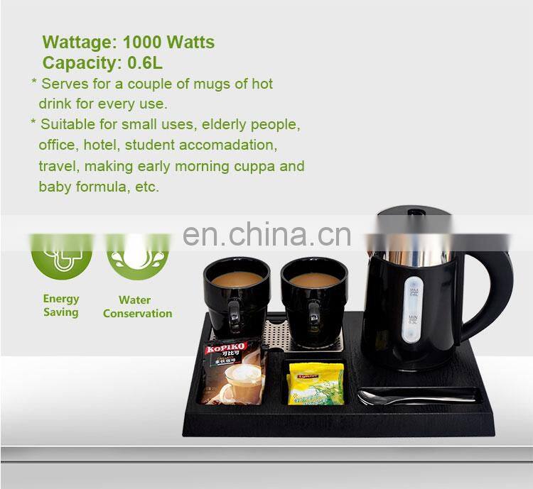 Honeyson Professional 0.6L Stainless Steel Electric Kettle Tray Set factory supply