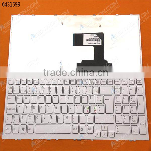 Original laptop keyboard for SONY VPC-EL WHITE FRAME WHITE Layout Nordic