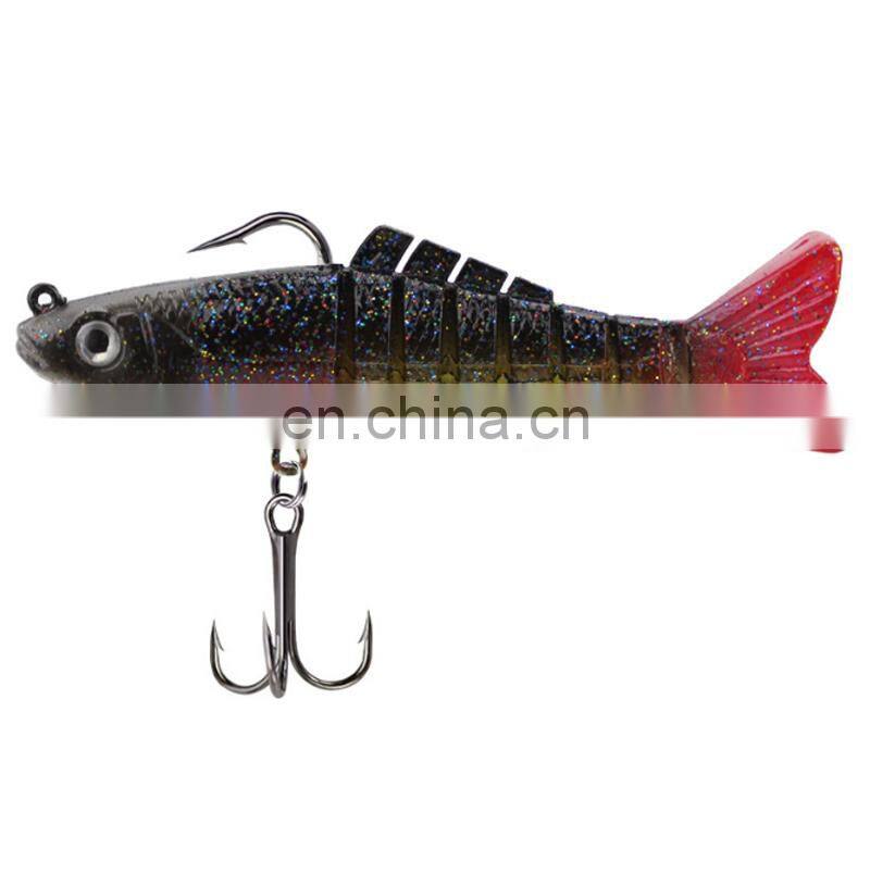 Wholesale 9cm18g 8 Sections Fishing Tackle Bait Fish Bait With Hook Soft Vibe Multi Jointed Lure