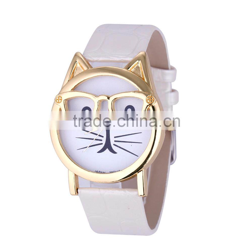 2016 Trendy face lady style cat watch