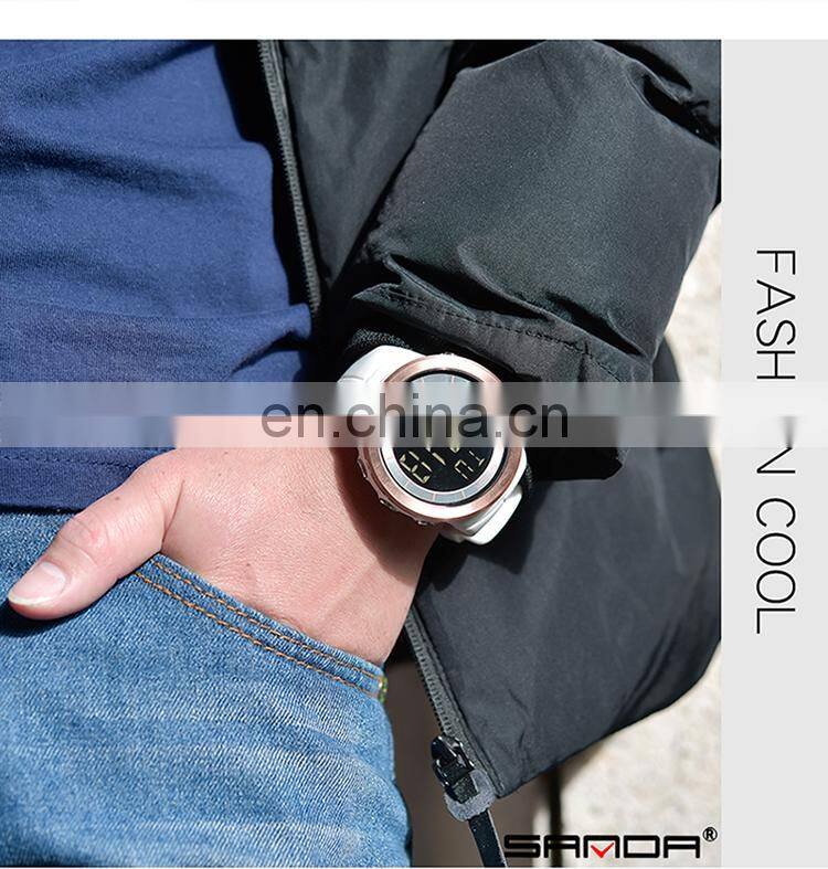 Sanda 6007 Sports Men LED Electronic Watch Chrono Alarm Waterproof Functional Digital Wristwatch